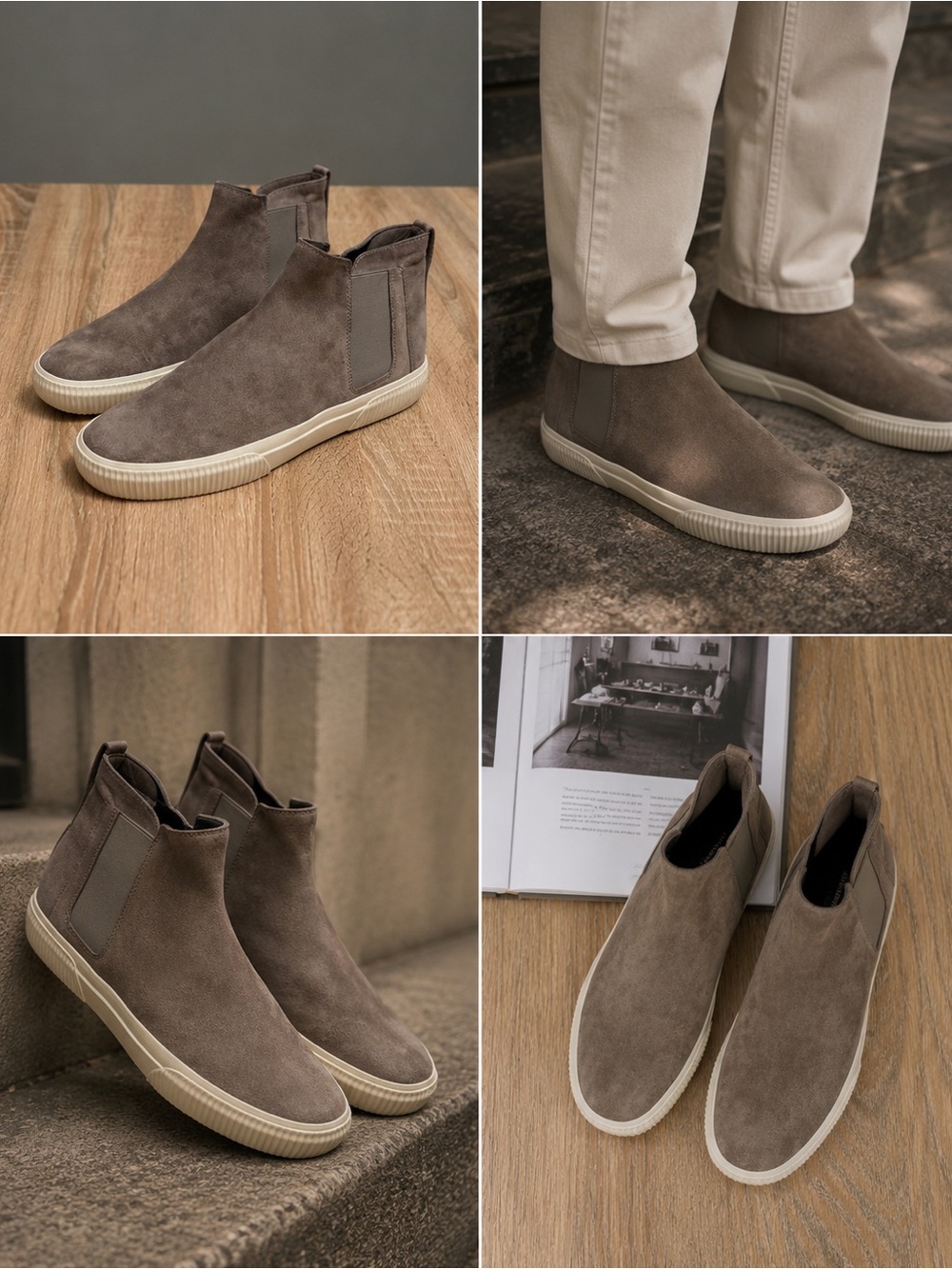 Vince Taupe High-Top Sneakers